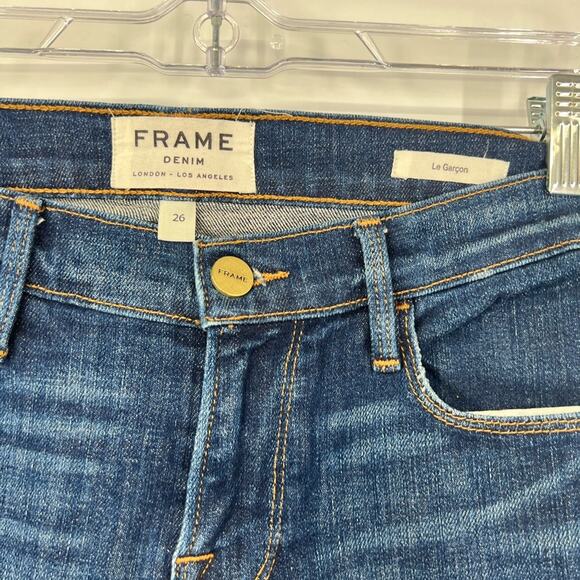 Frame Le Garçon Mid-Rise Skinny Jeans in Belgrave - Picture 3 of 7